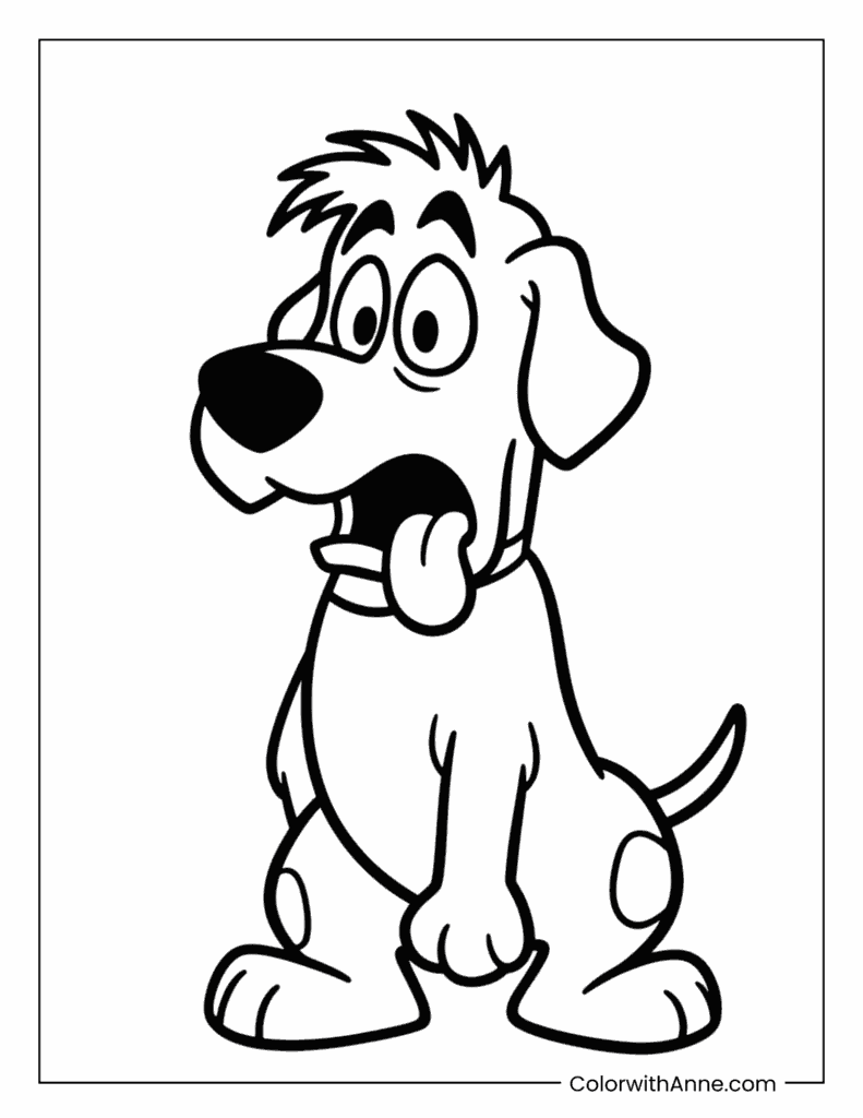 Excited Scooby Doo Coloring Page