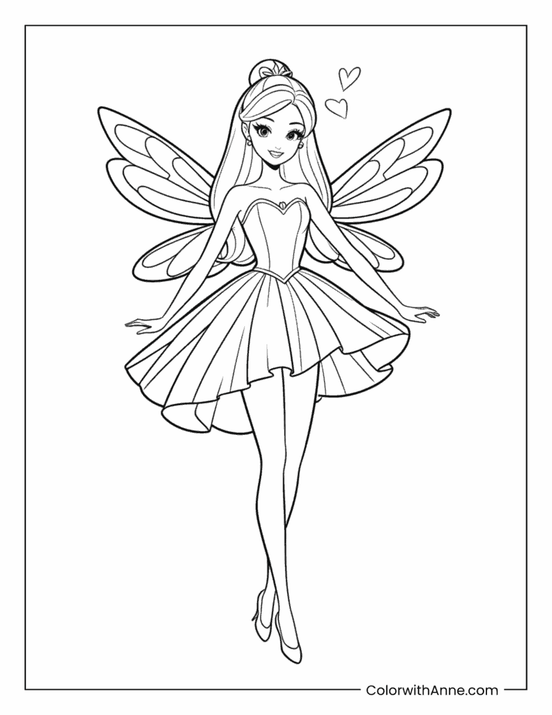 Fairy Barbie Coloring Page
