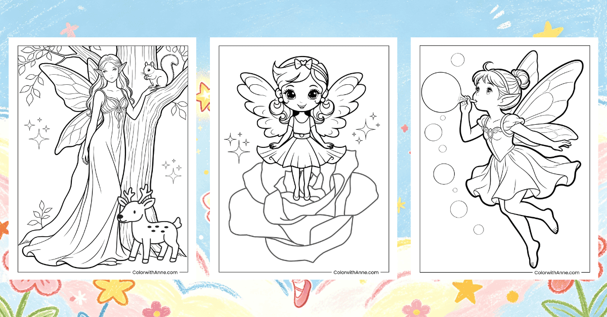 Fairy Coloring Pages Banner