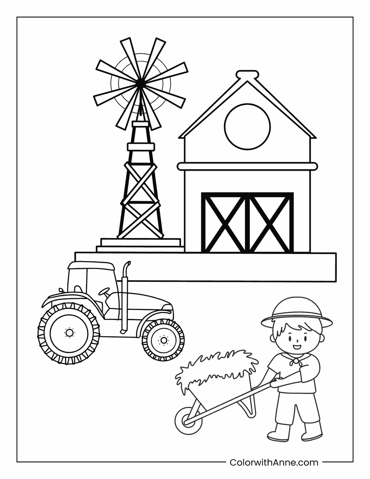 Farm Coloring Pages (Free PDF Printables) - ColorwithAnne