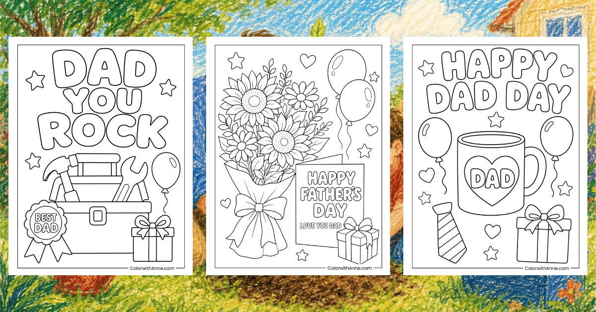 Father's Day Coloring Pages Banner