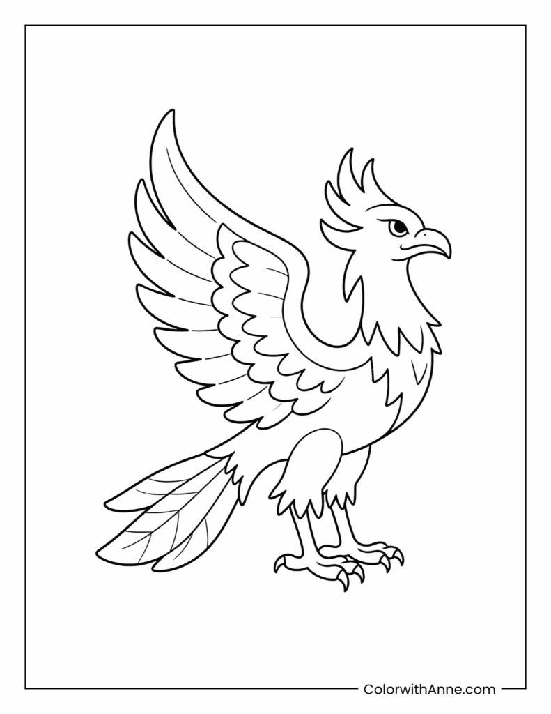 Fawkes the Phoenix Coloring Page