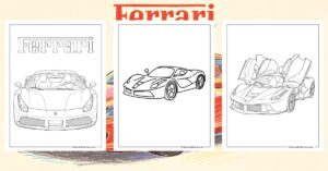 Ferrari Coloring Pages Banner