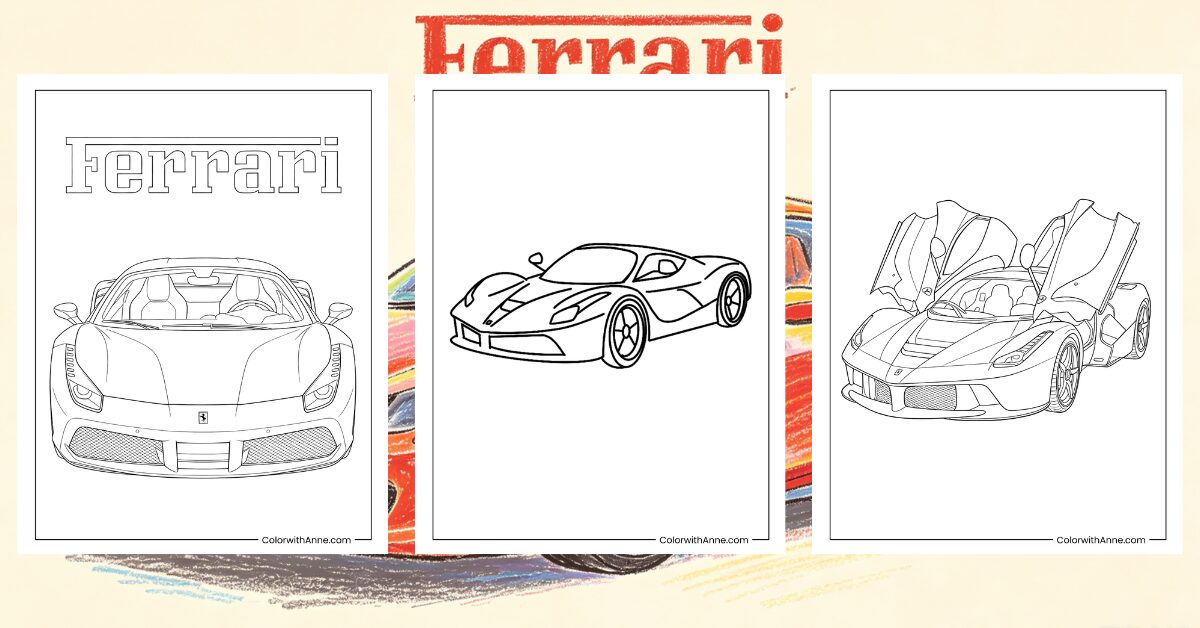 Ferrari Coloring Pages Banner