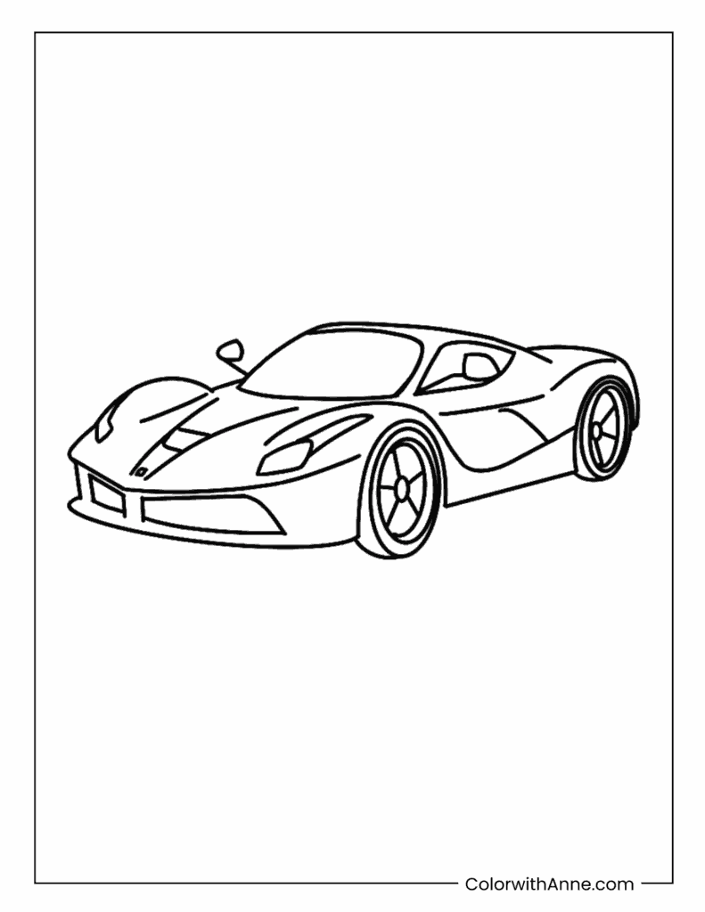 Ferrari Side View Coloring Page