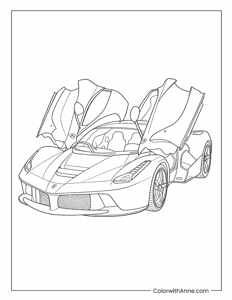 Ferrari with Scissor Doors Coloring Page