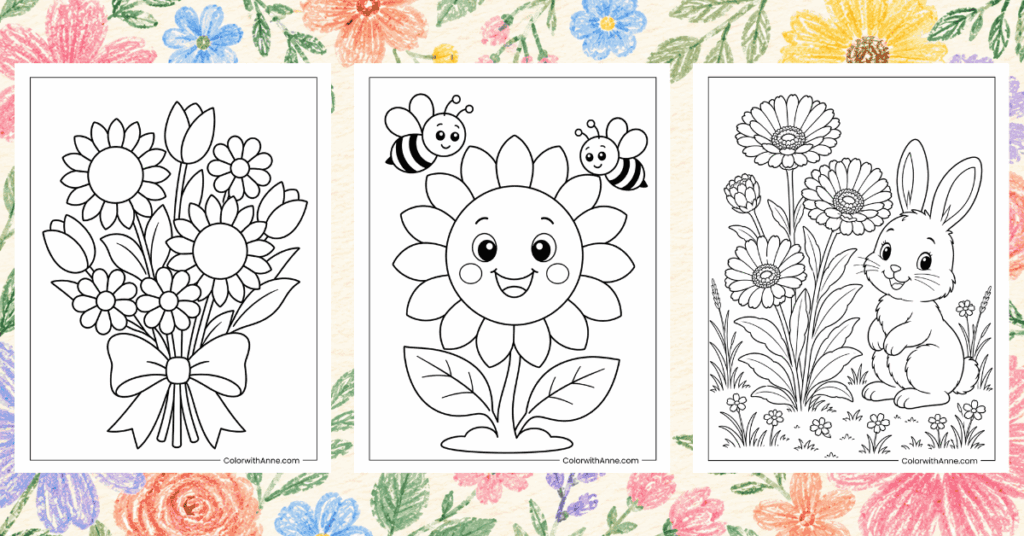 Flower Coloring Pages Banner