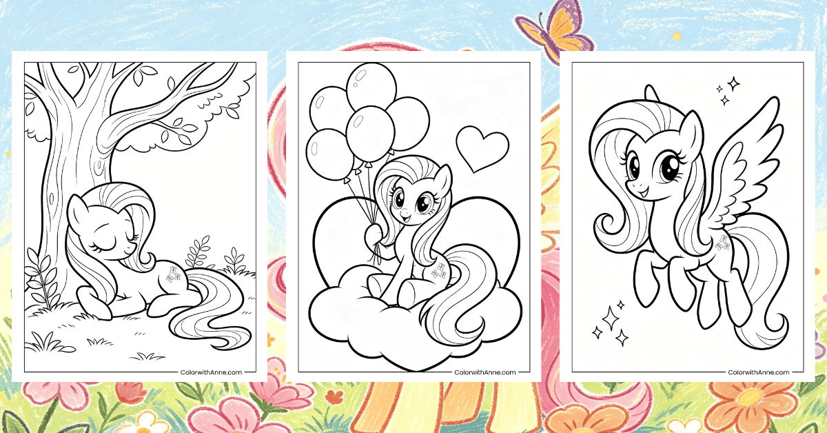 Fluttershy Coloring Pages Banner