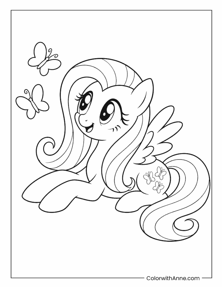 35 Fluttershy Coloring Pages (Free PDF Printables)