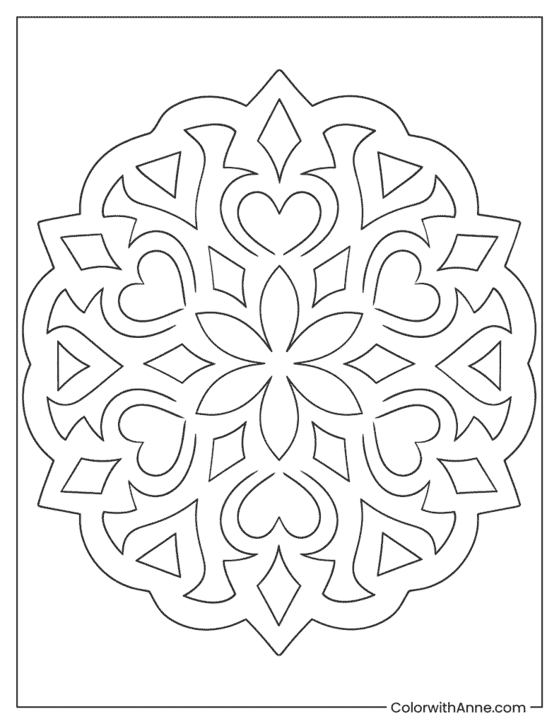 Fold and Cut Paper Snowflake Coloring Page
