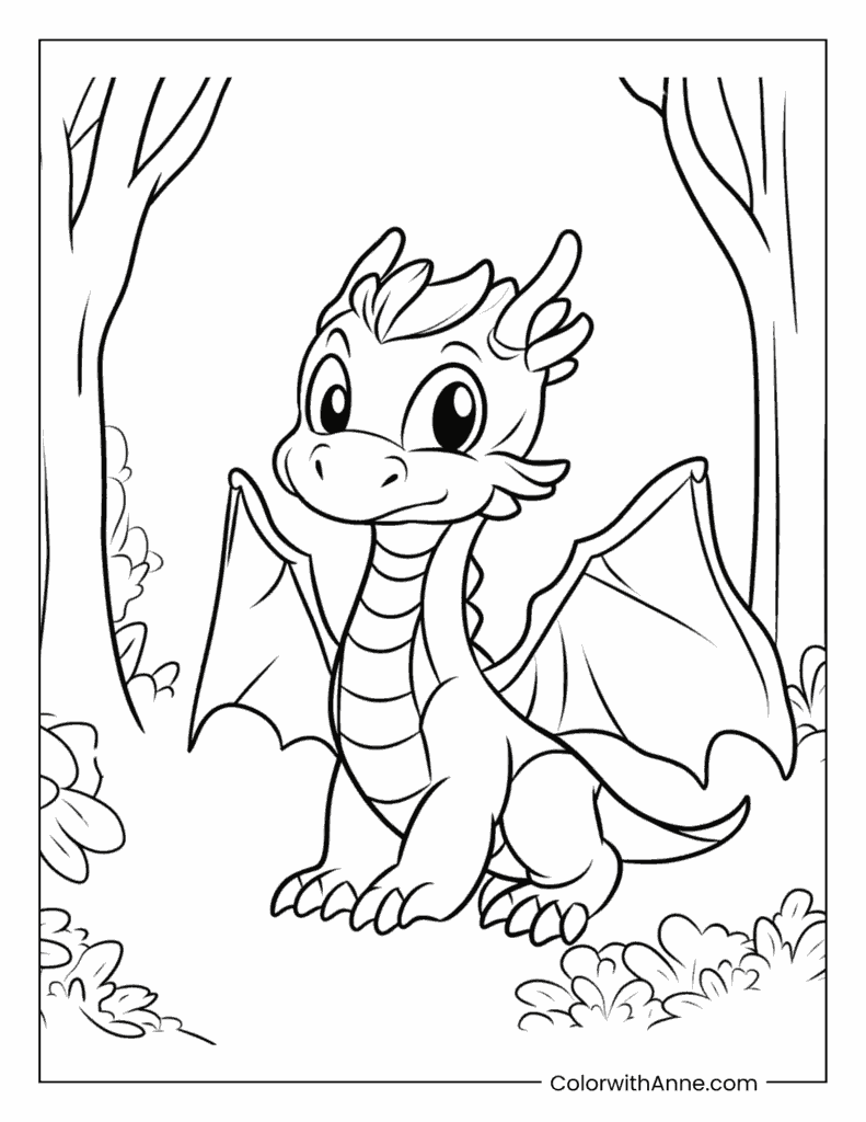 Forest Dragon Coloring Page