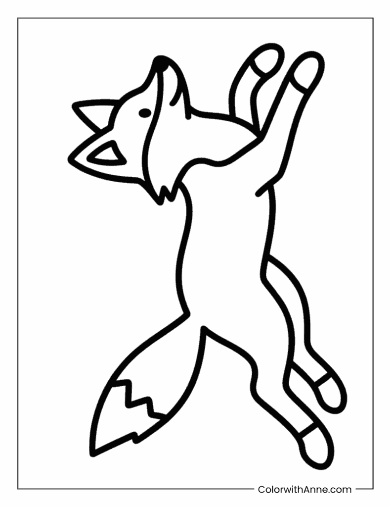 Fox Running Coloring Page for Preschoolers