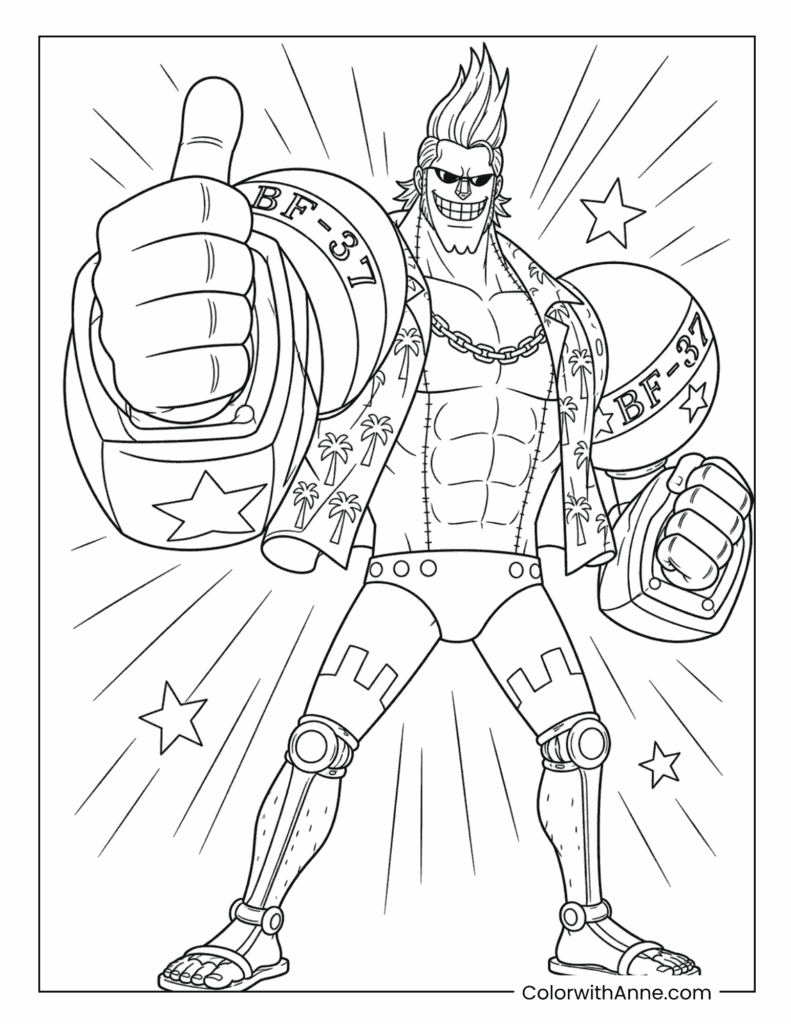 Franky Cyborg Shipwright BF-37 Coloring Page