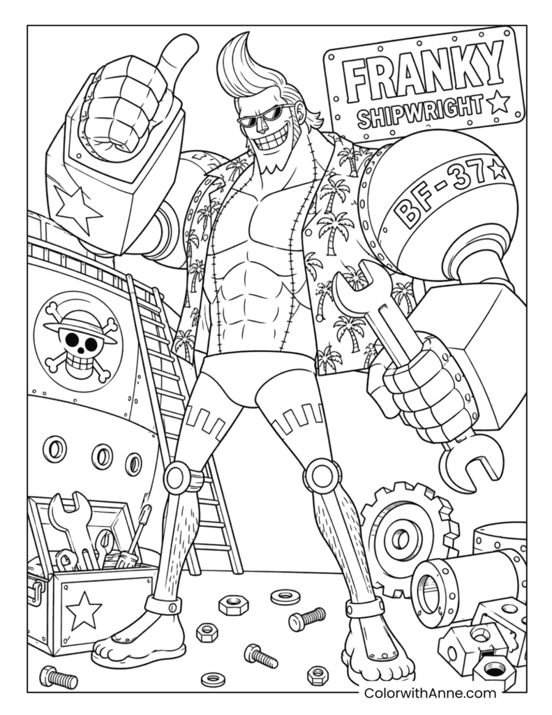 Franky Shipwright Workshop BF-37 Coloring Page