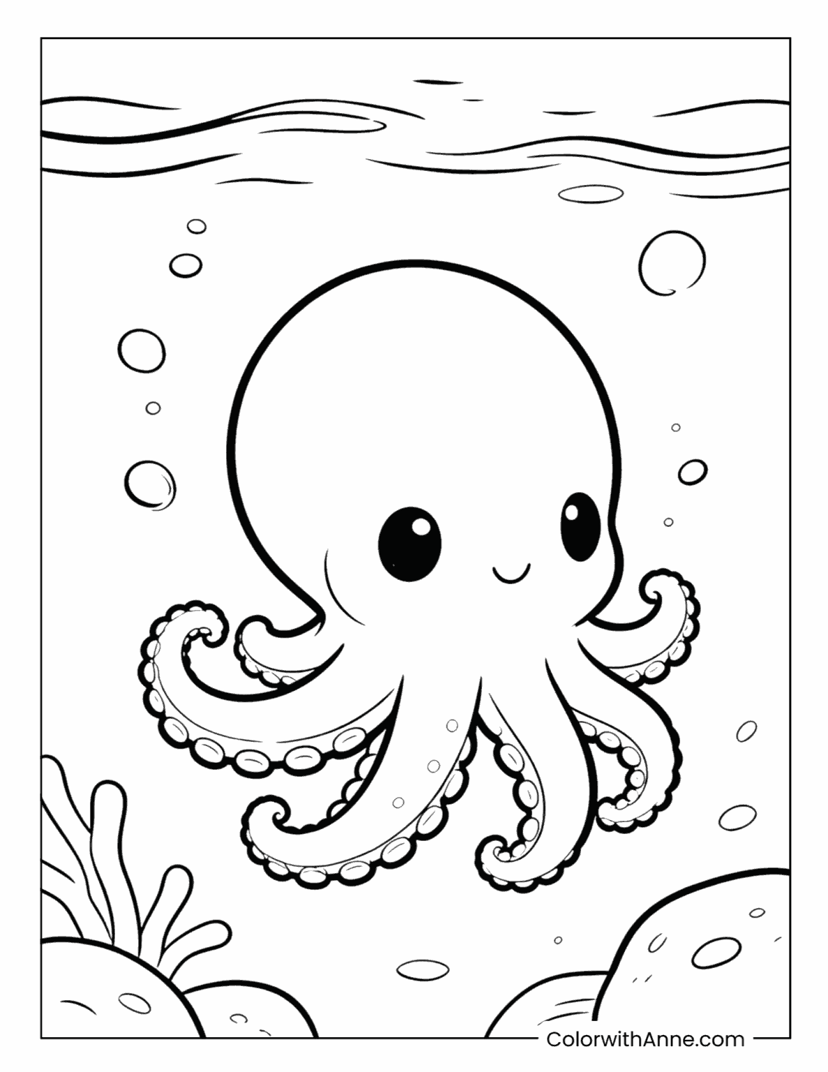 Octopus Coloring Pages (Free PDF Printables) - ColorwithAnne