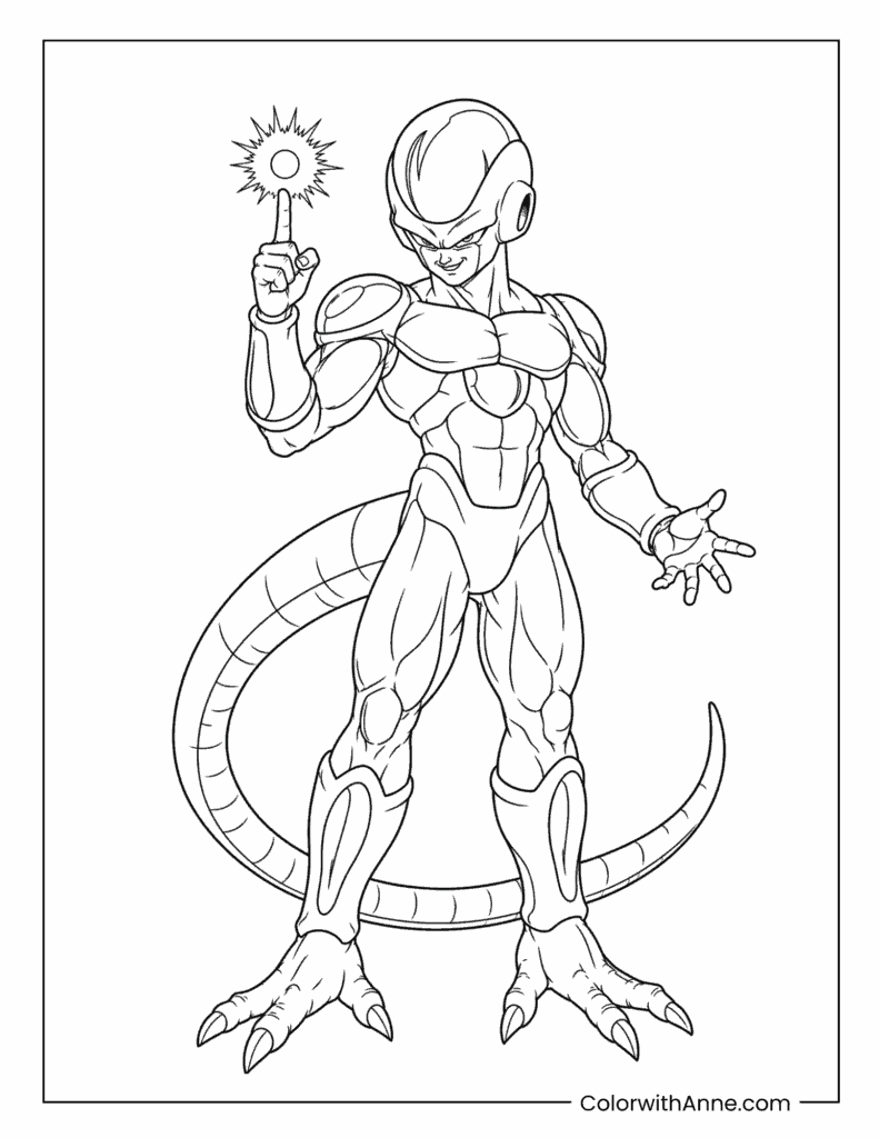 Frieza Finger Energy Blast Coloring Page