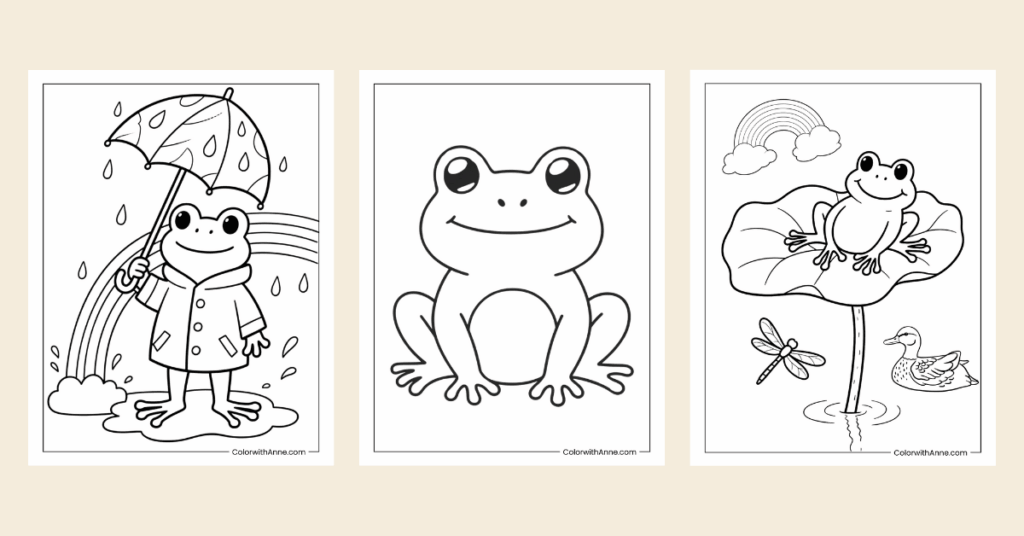 Frog Coloring Pages Banner