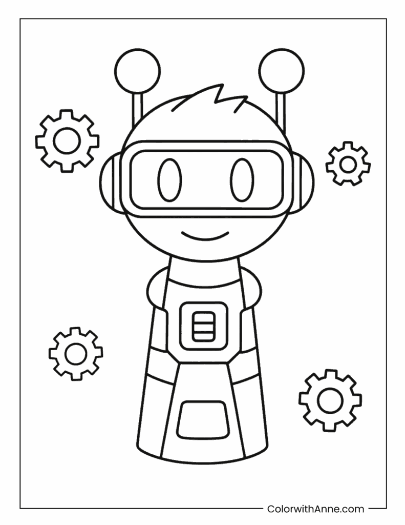 Fun Bot Sprunki Music Bot Coloring Page
