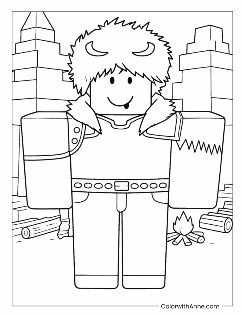 Fur Armor Survivor Character Coloring Page