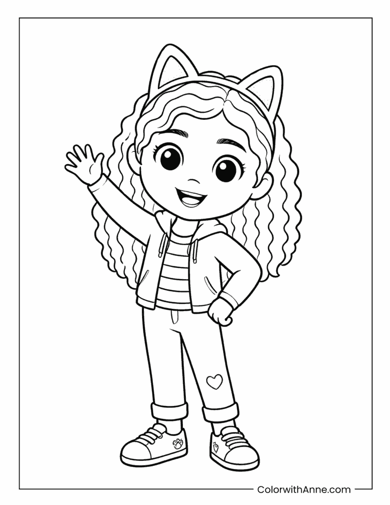 Gabby Waving Coloring Page