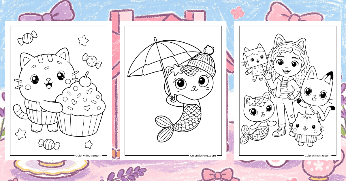 Gabby's Dollhouse Coloring Pages Banner