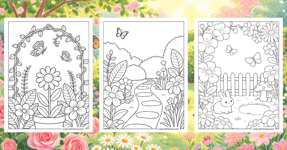 Garden Coloring Pages Banner