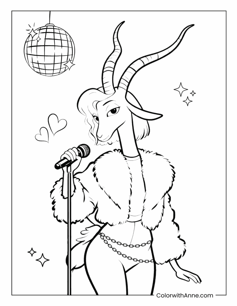 Gazelle's Try Everything Coloring Page
