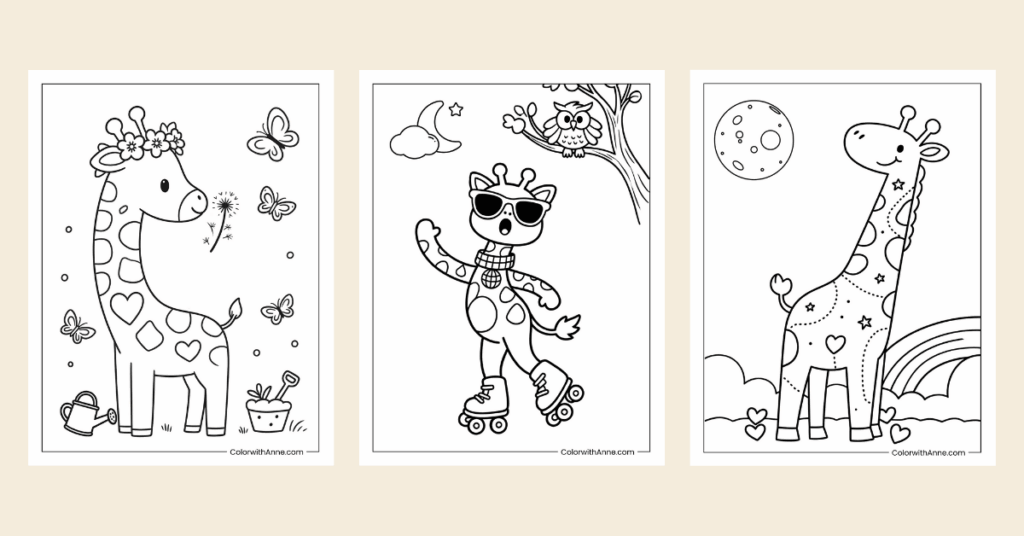 Giraffe Coloring Pages Banner