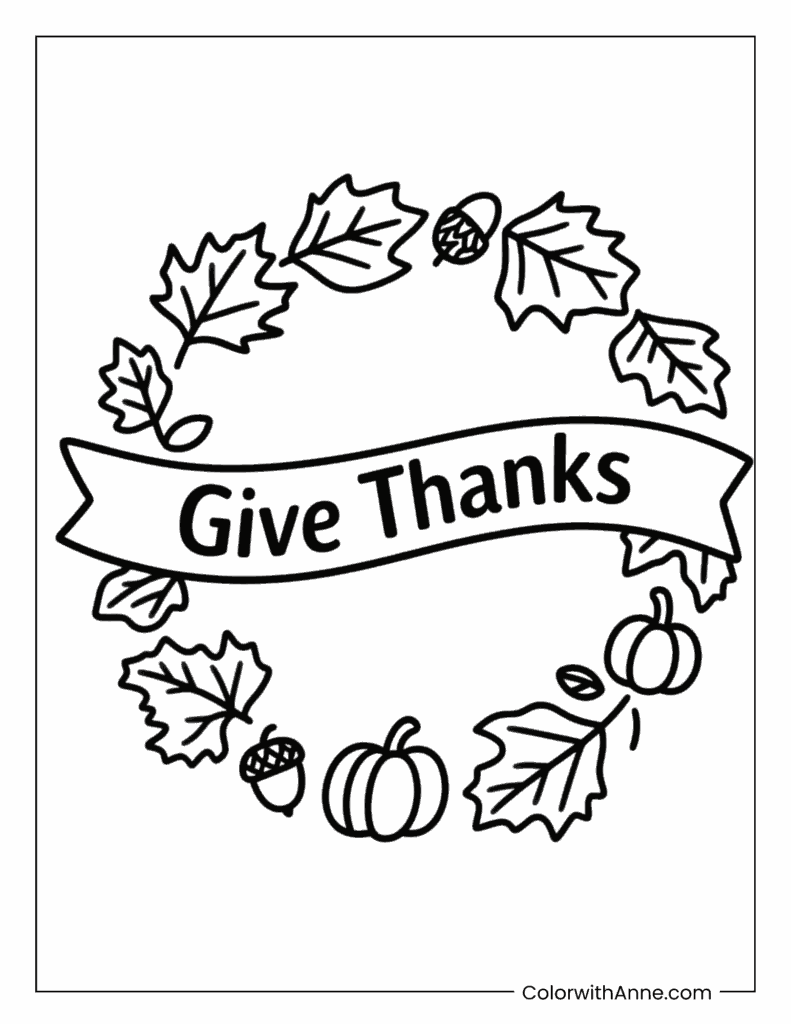 Give Thanks Coloring Page