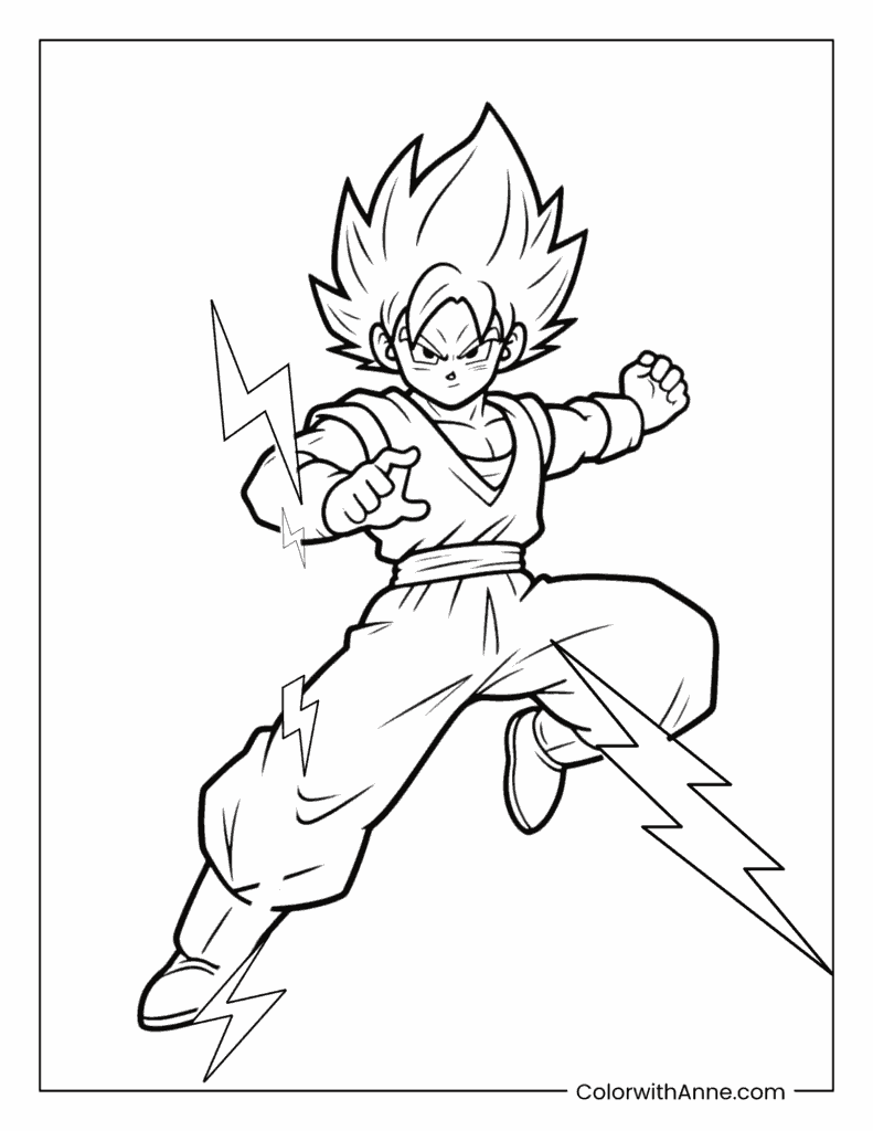 Goku Using Instant Transmission Coloring Page