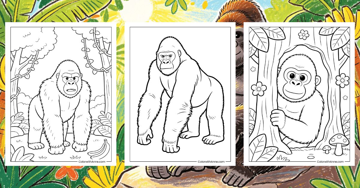 Gorilla Coloring Pages Banner