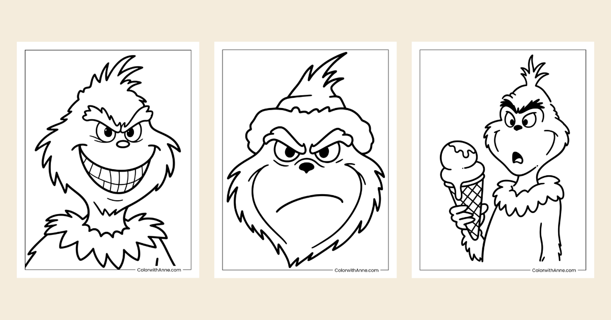 Grinch Coloring Pages Banner