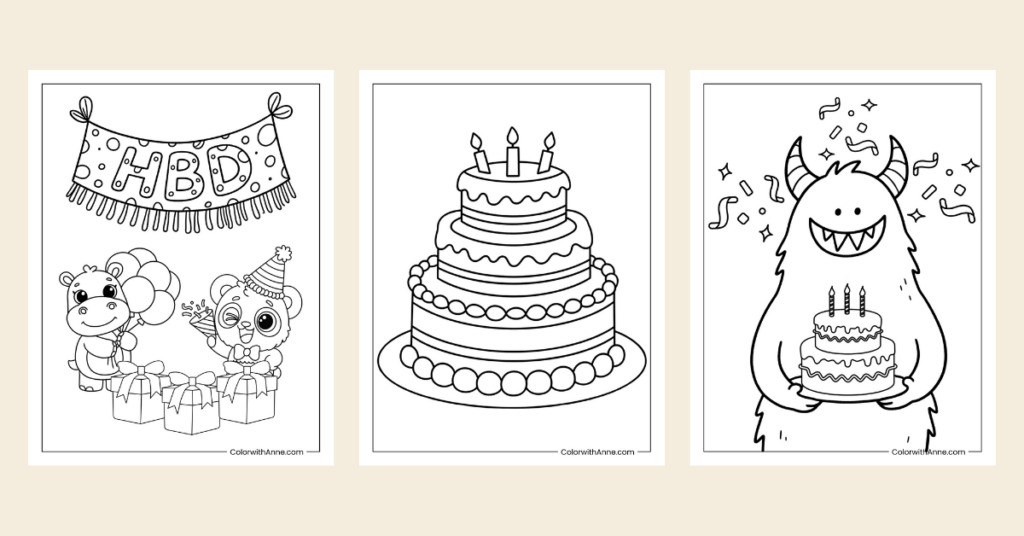 Happy Birthday Coloring Pages Banner
