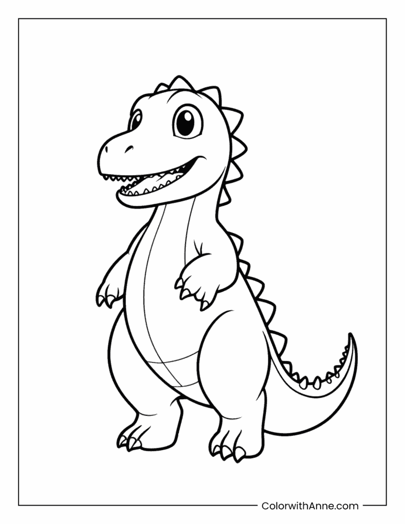 Happy Dinosaur Coloring Page