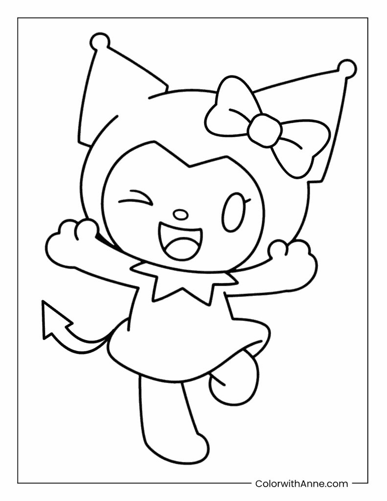 Happy Kuromi Coloring Page
