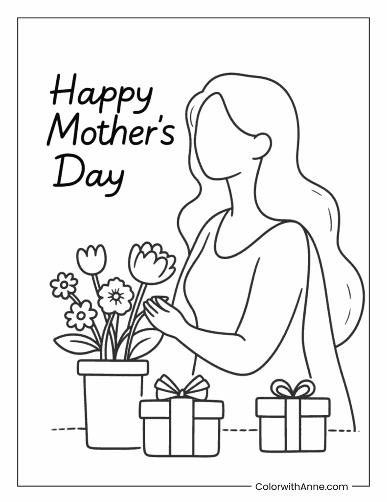 Happy Mother's Day Coloring Page