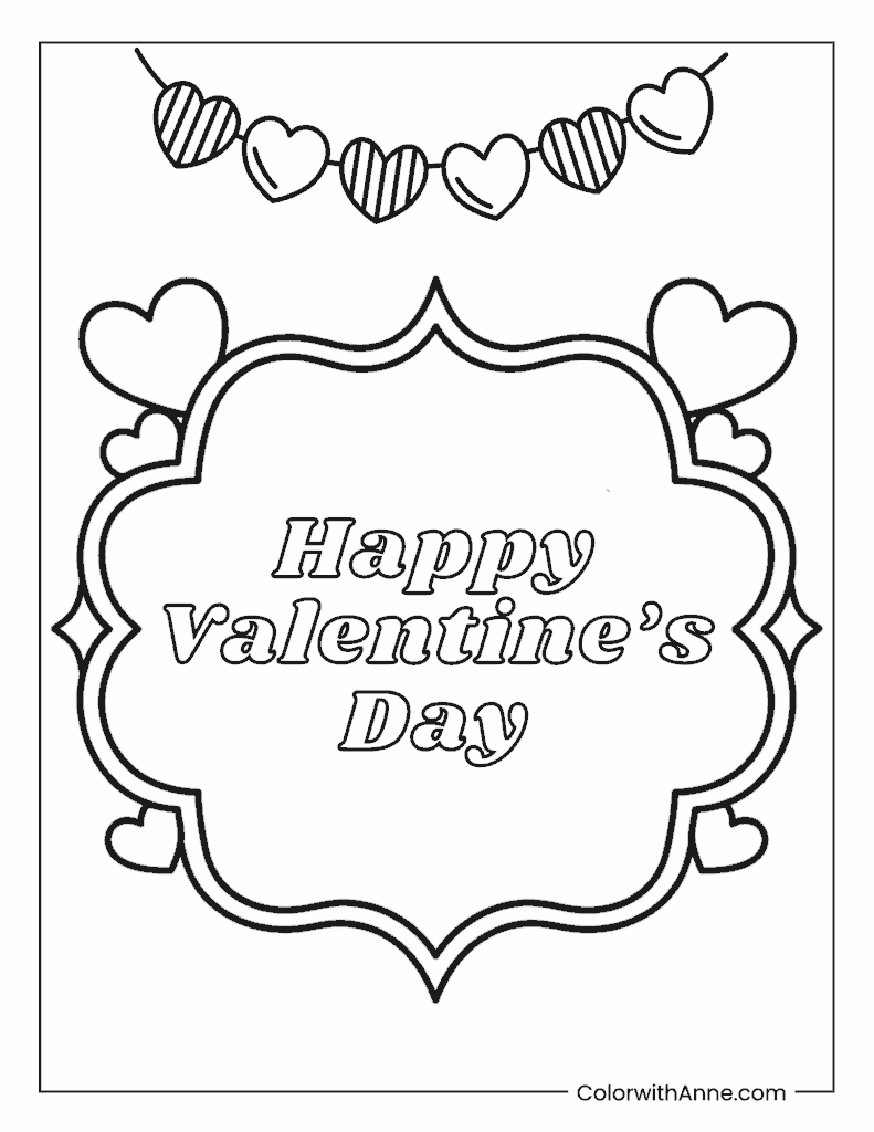 Happy Valentine's Day Coloring Sheet