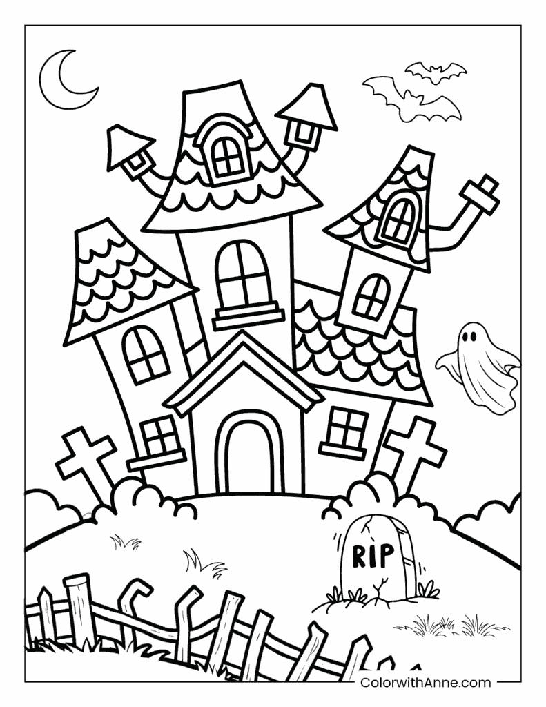 Haunted House Coloring Page
