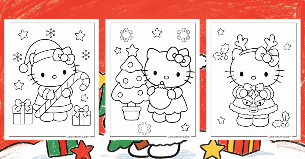 Hello Kitty Christmas Coloring Pages Banner