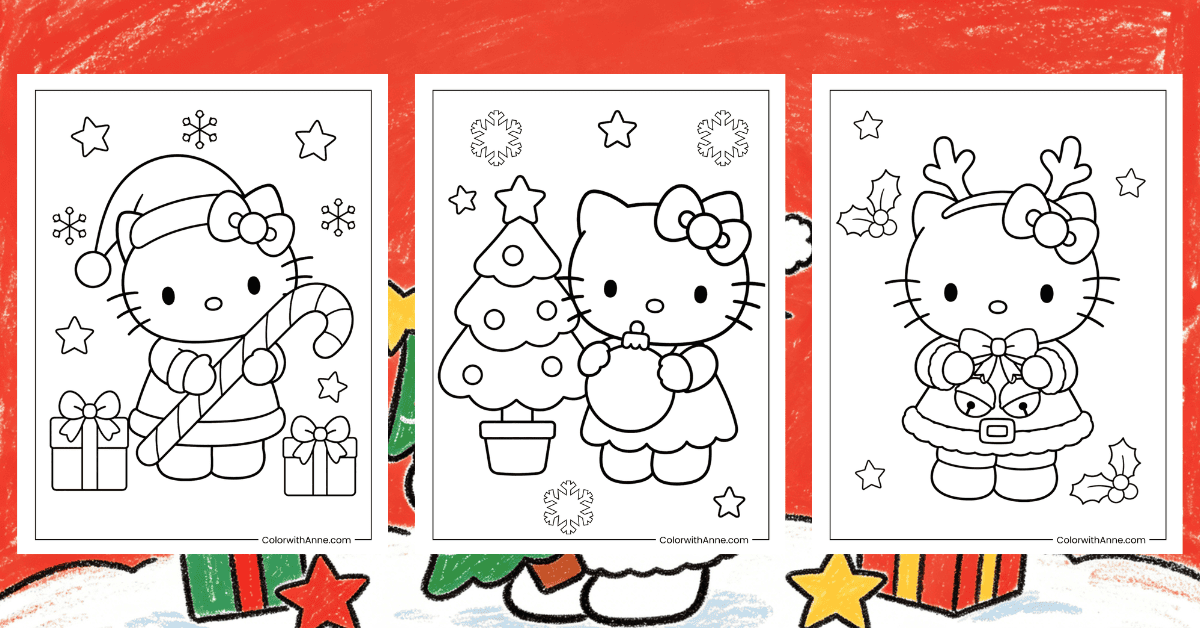Hello Kitty Christmas Coloring Pages Banner