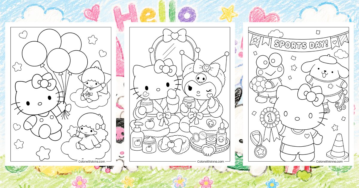 Hello Kitty and Friends Coloring Pages Banner
