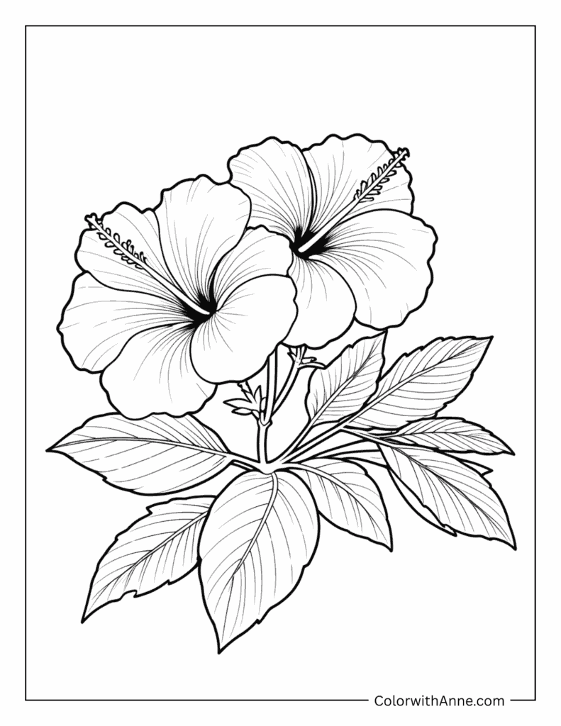 Hibiscus Coloring Page