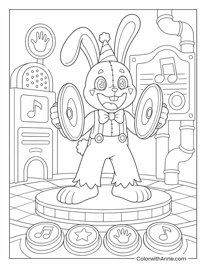 Hoppy Hopscotch Stage Music Coloring Sheet