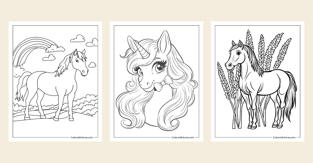 Horse Coloring Page - Banner