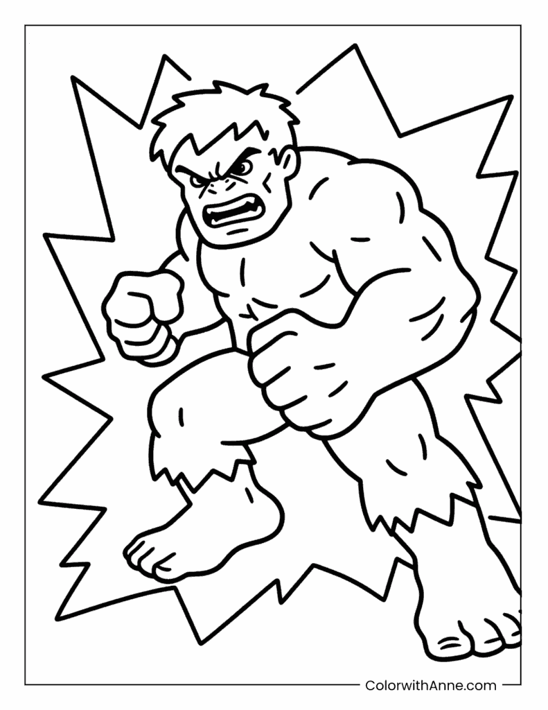 Hulk Smash Coloring Page
