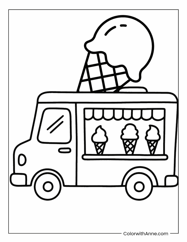 Ice Cream Truck Coloring Page