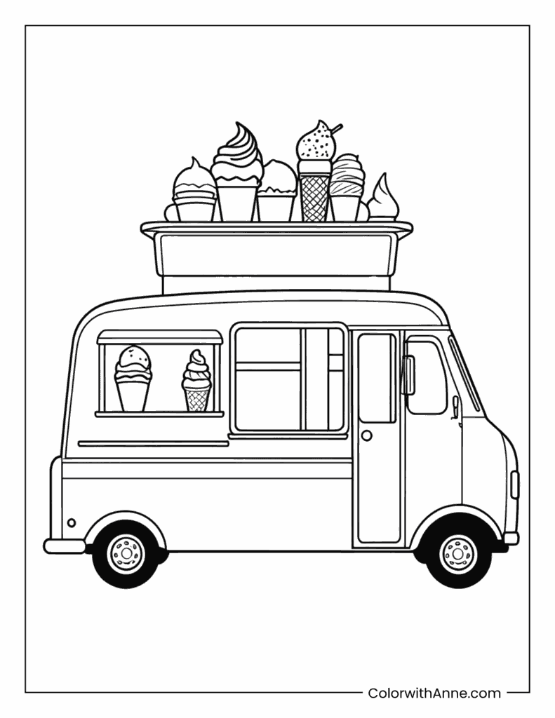 Ice Cream Truck Coloring Page