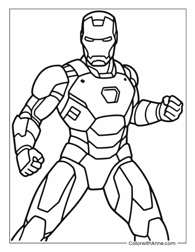 Iron Man Classic Pose Coloring Page