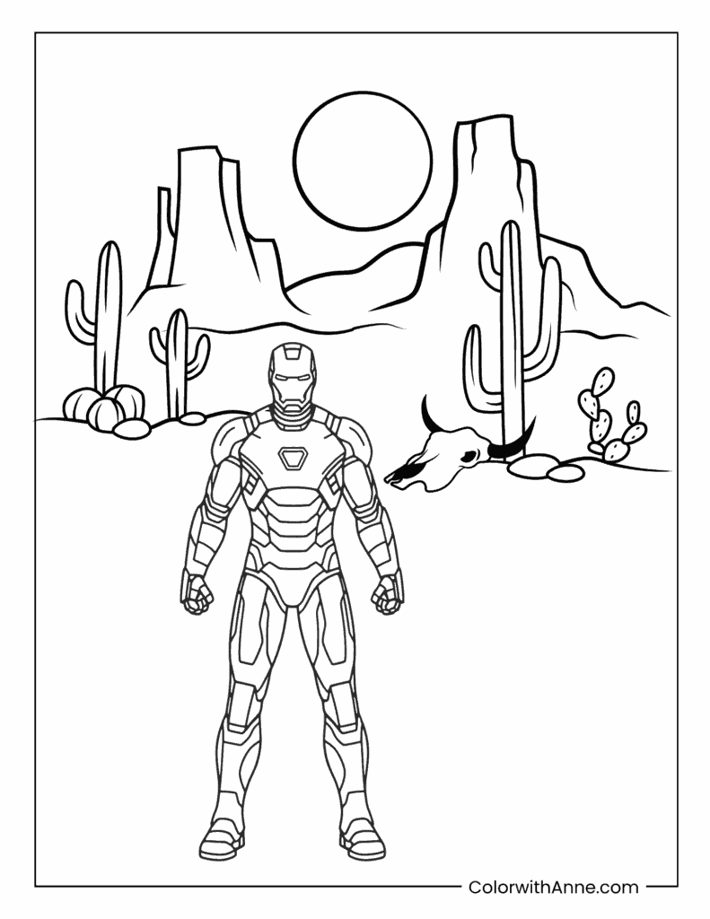 Iron Man Coloring Page for Kids