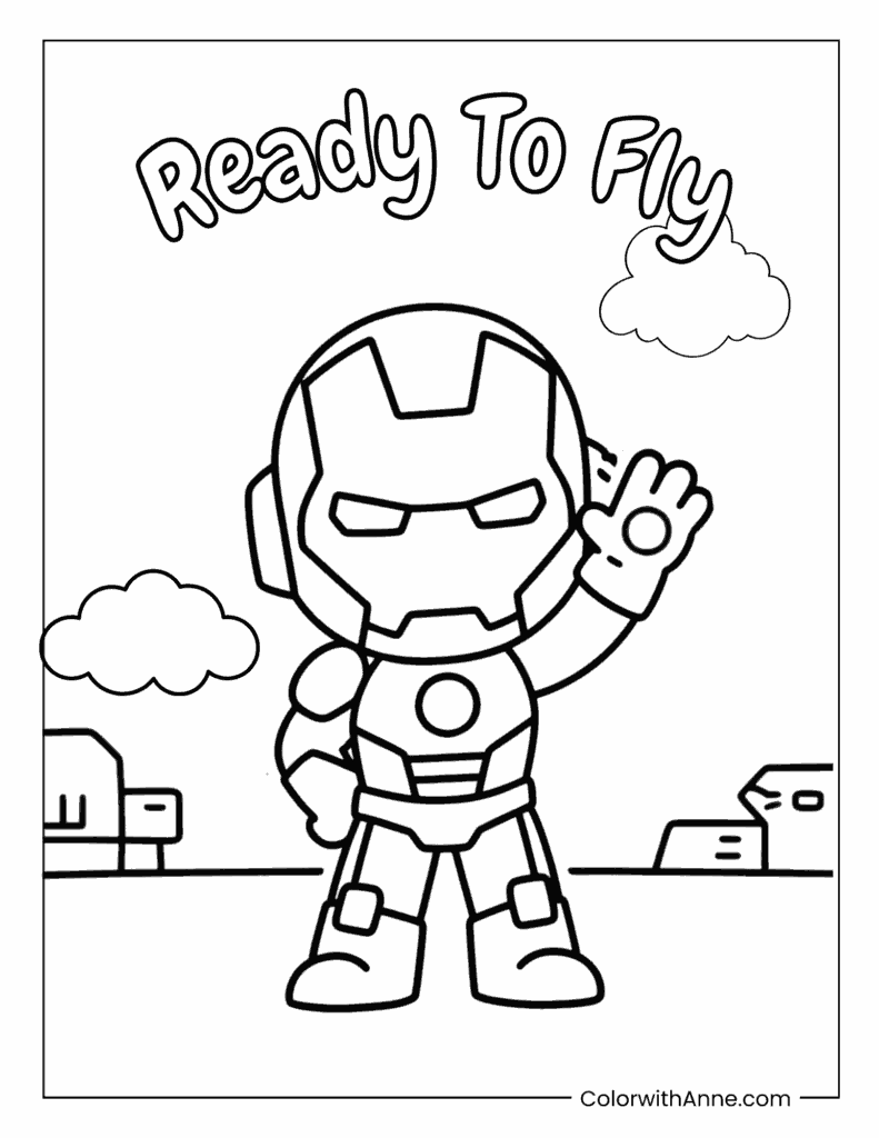 Iron Man Ready To Fly Coloring Page